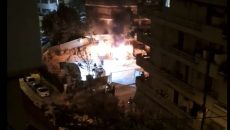 Εμπρηστική επίθεση στο εργοτάξιο του μετρό στο Γαλάτσι – Κάηκαν δύο μπουλντόζες