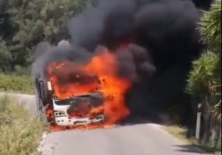 Κέρκυρα: Φωτιά σε τουριστικό λεωφορείο – Κάηκε ολοσχερώς