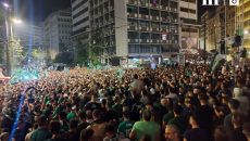 Ξέφρενοι πανηγυρισμοί στην Αθήνα για το 7ο ευρωπαϊκό του Παναθηναϊκού