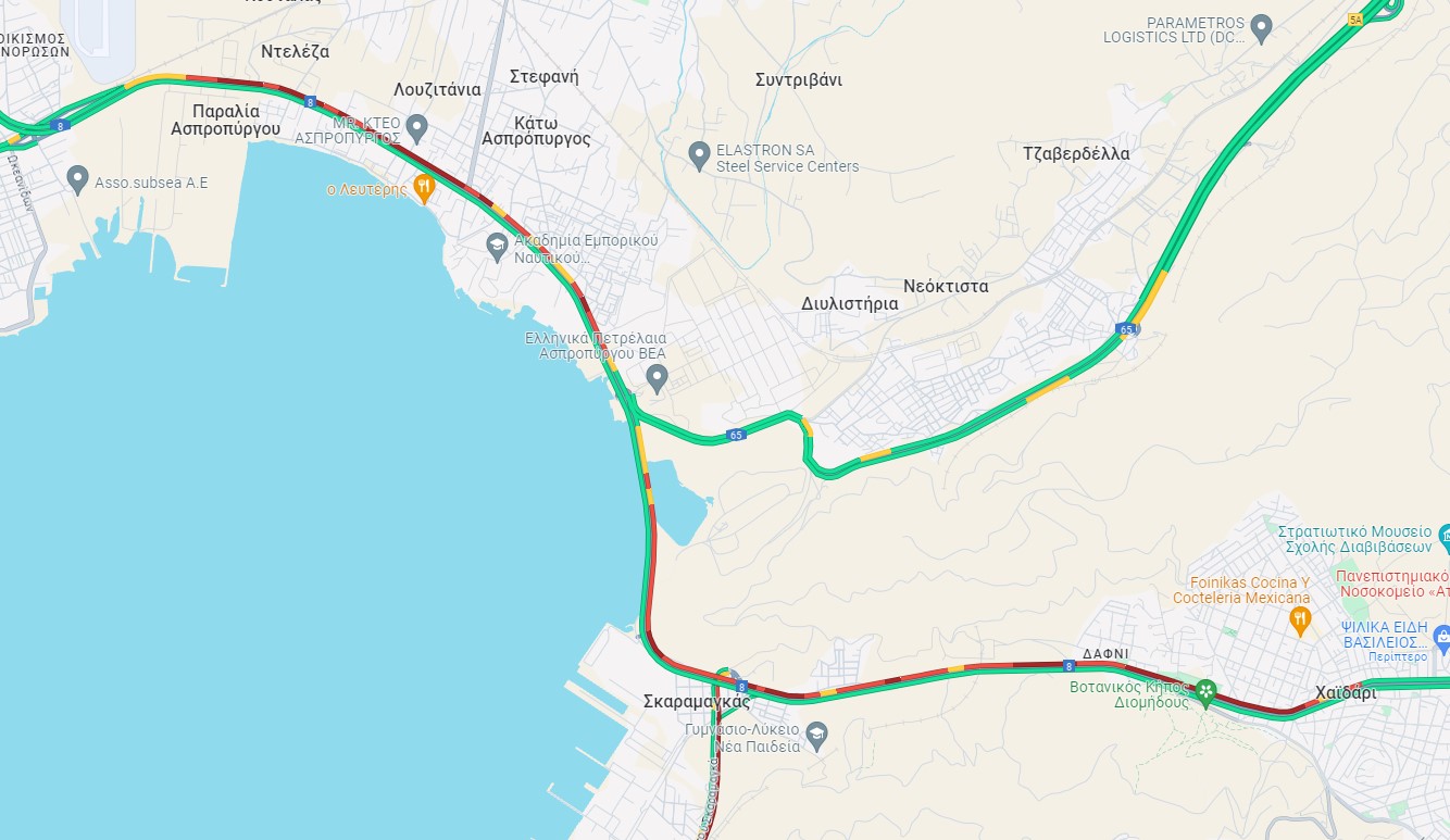 Χάρτης με την κίνηση