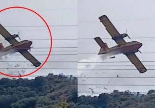 Φωτιά στη Ναυπακτία: Canadair προσέκρουσε σε πεύκο