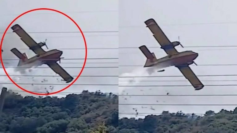 Φωτιά στη Ναυπακτία: Canadair προσέκρουσε σε πεύκο