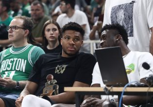 Γιάννης και Άλεξ Αντετοκούνμπο στο ΟΑΚΑ για τον πέμπτο τελικό (vid)