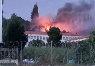 Μεγάλη φωτιά κοντά σε σπίτια στη Λιβαδειά