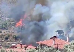 Φωτιά στην Κερατέα: Στα πρώτα σπίτια οι φλόγες – Εκκενώθηκαν οικισμοί, ενισχύονται διαρκώς οι δυνάμεις