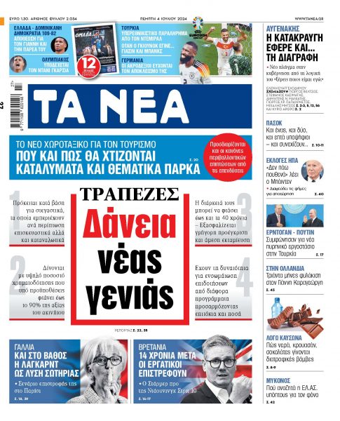 Στα «ΝΕΑ» της Πέμπτης: Δάνεια νέας γενιάς