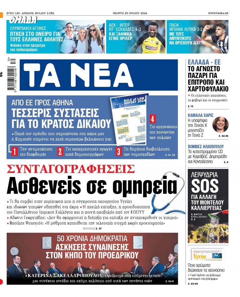 Στα «ΝΕΑ» της Πέμπτης: Ασθενείς σε ομηρεία