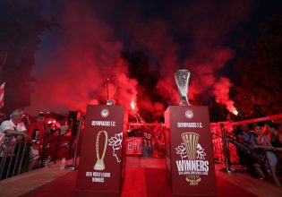 Στη Θήβα τα δύο Ευρωπαϊκά τρόπαια του Ολυμπιακού (vid)