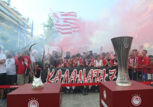 «Τρέλα» και στην Καλαμάτα για τις ευρωκούπες του Ολυμπιακού (pics)
