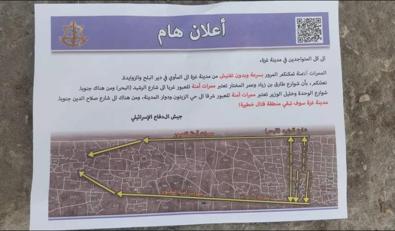 Ισραήλ: Έριξε φυλλάδια στην πόλη της Γάζας ζητώντας από όλους τους κατοίκους να απομακρυνθούν