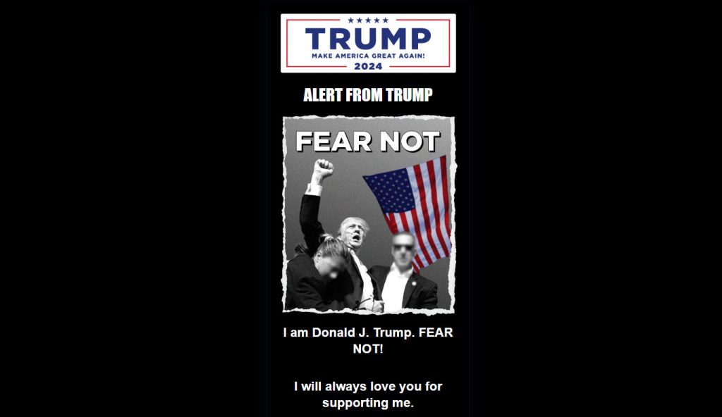 Ντόναλντ Τραμπ: Ανάρτησε στον ιστότοπό του τη φωτογραφία με τη σφιγμένη γροθιά και τα αίματα ζητώντας χρήματα