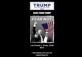 Ντόναλντ Τραμπ: Ανάρτησε στον ιστότοπό του τη φωτογραφία με τη σφιγμένη γροθιά και τα αίματα ζητώντας χρήματα