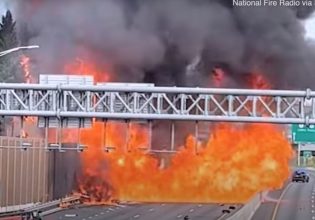 Φρικιαστικό τροχαίο δυστύχημα: Φορτηγό εξερράγη σε αυτοκινητόδρομο στο Nιου Τζέρσεϊ