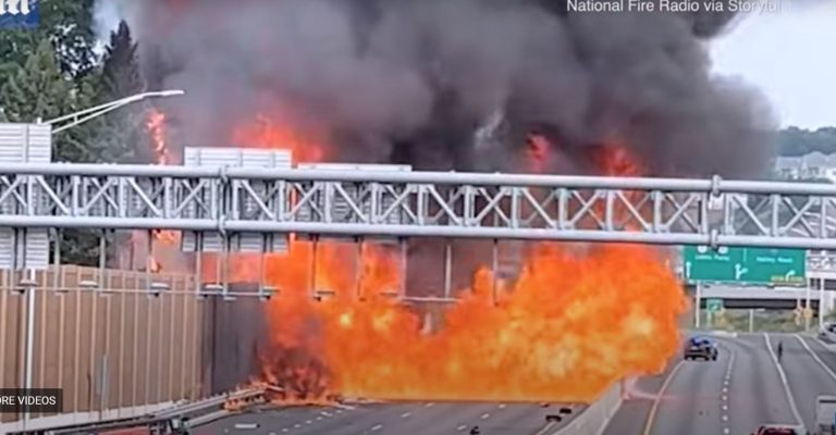 Φρικιαστικό τροχαίο δυστύχημα: Φορτηγό εξερράγη σε αυτοκινητόδρομο στο Nιου Τζέρσεϊ