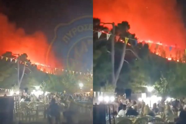 Στη Ζάκυνθο διασκέδαζαν σε πανηγύρι ενώ η φωτιά έκαιγε πίσω τους
