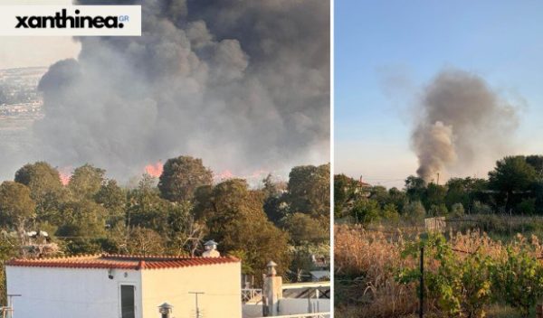 Φωτιά στην Ξάνθη: Καίει κοντά σε σπίτια