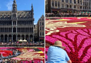 Ένα τεράστιο χαλί από λουλούδια στόλισε το κέντρο των Βρυξελλών