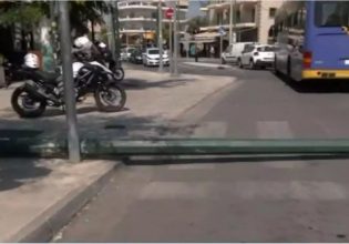 Νέα Φιλαδέλφεια: Έπεσε κολώνα στη μέση του δρόμου – Τραυματίστηκε ανήλικη