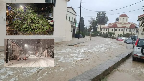 Κακοκαιρία Bora: Ισχυρές καταιγίδες, θυελλώδεις άνεμοι και πυκνές χιονοπτώσεις στα ορεινά σαρώνουν τη χώρα