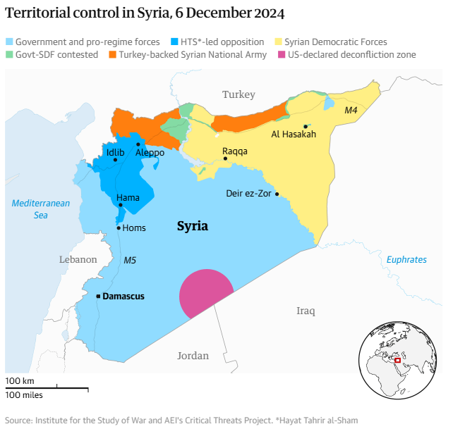 Ποιος έλεγχε ποιες περιοχές στις 6 Δεκεμβρίου. 
