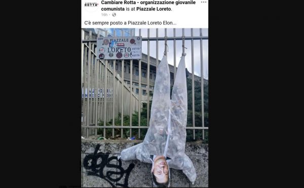 Έλον Μασκ: Κρέμασαν ομοίωμά του ανάποδα στο Μιλάνο μετά τον ναζιστικό χαιρετισμό