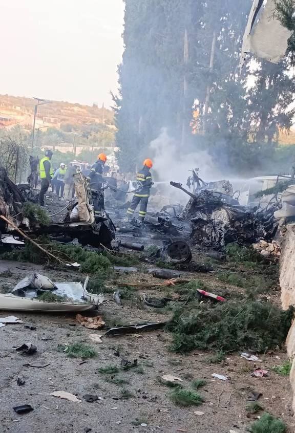 Στιγμιότυπο από το σημείο όπου επιτέθηκε το Ισραήλ. 