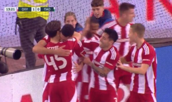 Ο Ολυμπιακός άνοιξε το σκορ στο ντέρμπι (1-0) – Σκόρερ των «ερυθρόλευκων» ο Κάρμο στο 14′ (vid)