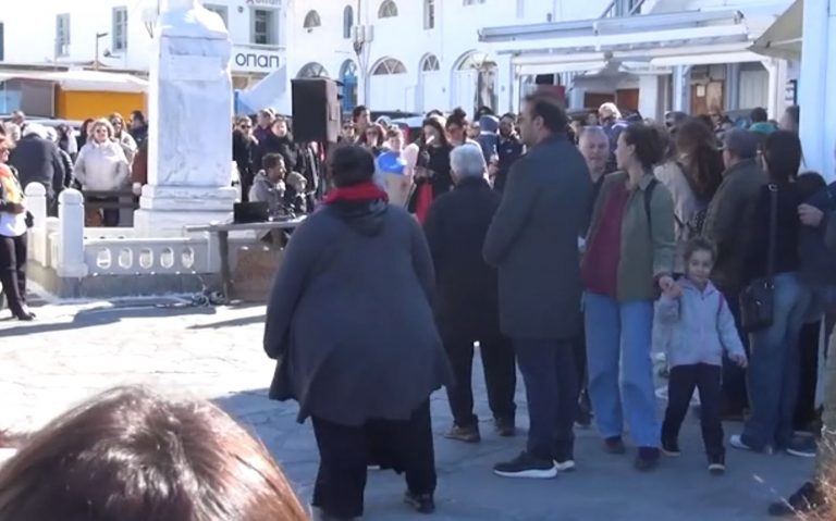 Το σύνθημα «δεν έχω οξυγόνο» ακούστηκε και στη Μύκονο