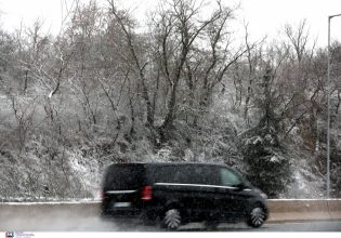 Σαρώνει η κακοκαιρία: Διακοπή κυκλοφορίας στην παλιά εθνική Αθηνών-Θηβών λόγω χιονόπτωσης