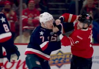 Χόκεϊ: Ξύλο στα 9 πρώτα δευτερόλεπτα του αγώνα, δείχνουν πως Καναδάς και ΗΠΑ έχουν προβλήματα