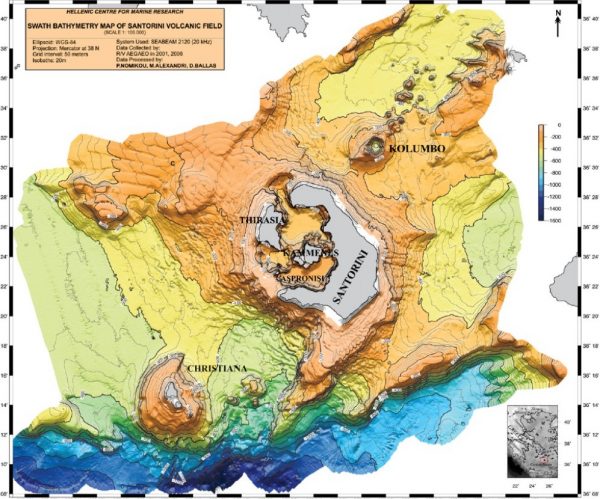 Σαντορίνη: Η ιστορία του υποθαλάσσιου ηφαιστείου Κολούμπο βορειοανατολικά του νησιού