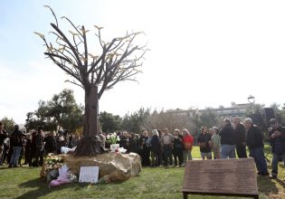 Τέμπη: Πραγματοποιήθηκαν στην Αθήνα τα αποκαλυπτήρια του Μνημείου «Το Δέντρο των Ψυχών»