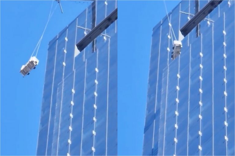 Νέα Υόρκη: Η τρομακτική στιγμή που υπάλληλοι καθαρισμού ουρανοξύστη κρέμονται στον αέρα