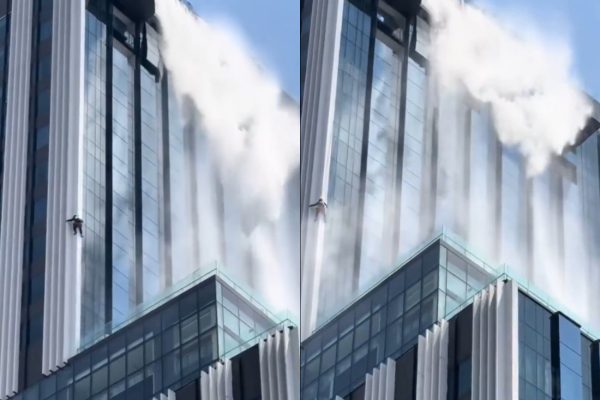 Ταϊλάνδη: Τρομακτικό βίντεο με καθαριστή τζαμιών να κρέμεται από ουρανοξύστη την ώρα του σεισμού