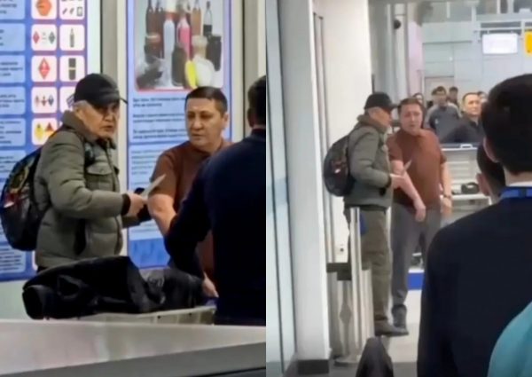 Καζακστάν: Η στιγμή που 52χρονος ακινητοποιεί δράστη με μαχαίρι και σώζει υπάλληλο αεροδρομίου