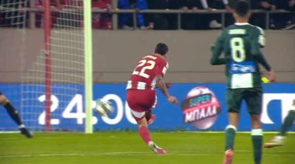 Σαρωτικός Ολυμπιακός και 2-0 για τους «ερυθρόλευκους» με γκολ του Τσικίνιο στο 16′ (vids)