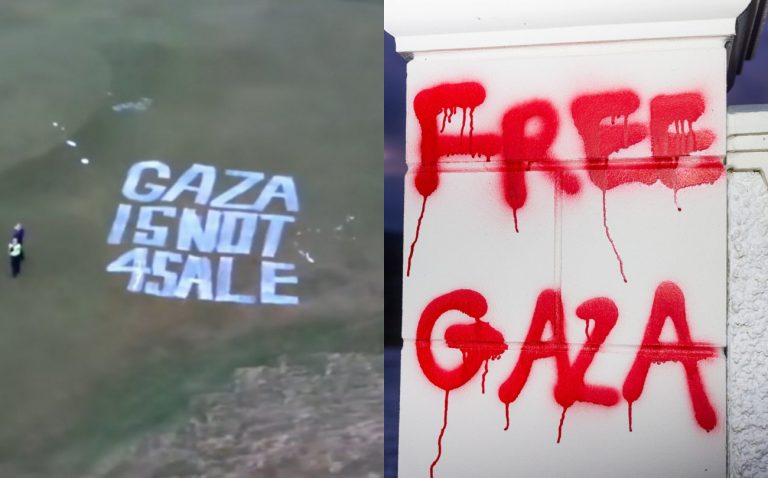 Τραμπ: Φιλοπαλαιστίνιοι βανδάλισαν γκολφ κλαμπ του Αμερικανού προέδρου – «Η Γάζα δεν πωλείται»