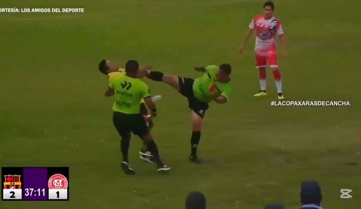 Απίθανα πράγματα: Διαιτητής κλώτσησε άνθρωπο από το προπονητικό σταφ που πήγαινε να του επιτεθεί (vid)