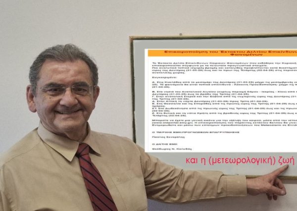 Θοδωρής Κολυδάς: Τελευταίο έκτακτο δελτίο καιρού
