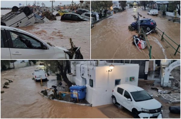 Κακοκαιρία: Σε Χίο, Σάμο Ικαρία μετατοπίζονται τα ακραία φαινόμενα – «Βούλιαξαν» Πάρος και Μύκονος