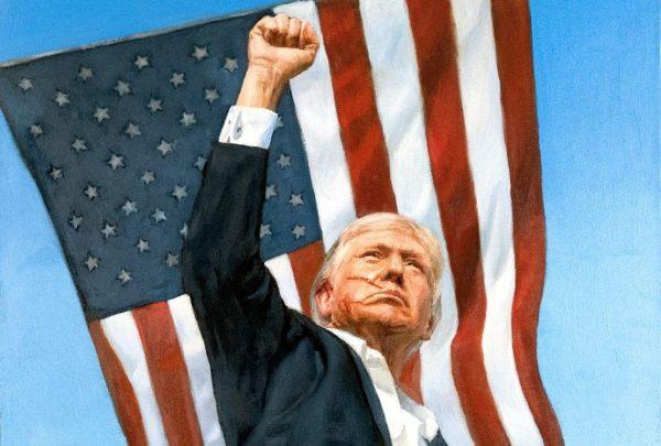 Το δώρο του Πούτιν στον Ντόναλντ Τραμπ: Ένα πορτρέτο με αίμα, ουλές και μια αμερικανική σημαία