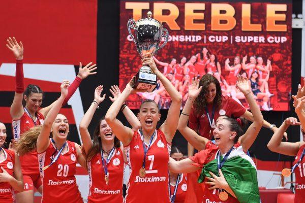 Ο Ολυμπιακός σήκωσε στο «Μ. Μερκούρη» το 9ο πρωτάθλημα της ιστορίας του (vid)