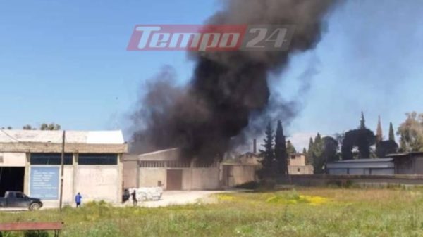Αχαΐα: Φωτιά σε εργοστάσιο – Μήνυμα του 112 στους κατοίκους