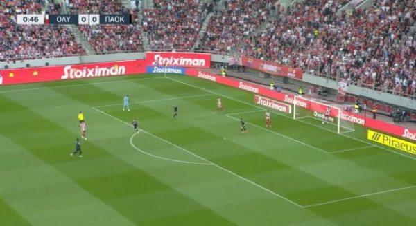 Άνοιξε το σκορ ο ΠΑΟΚ στο ντέρμπι με τον Ολυμπιακό (0-1, vid)