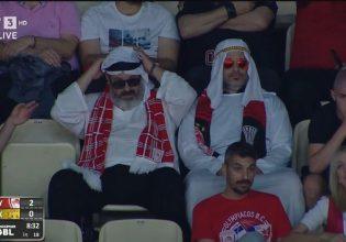 Εμίρηδες στο ΣΕΦ: Φίλοι του Ολυμπιακού φόρεσαν… κελεμπίες μετά την πρόκριση στο Final 4 του Άμπου Ντάμπι (vid)