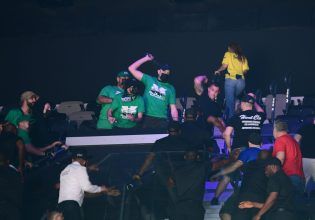 Euroleague: Ένταση μεταξύ των οπαδών του Ολυμπιακού και του Παναθηναϊκού στην «Etihad Arena» (pics)