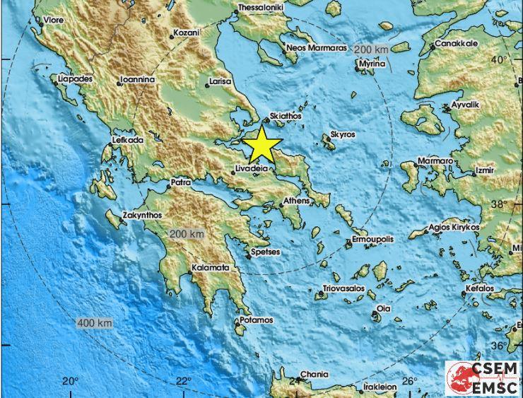 Σεισμός στην Εύβοια – Αισθητός και στην Αττική