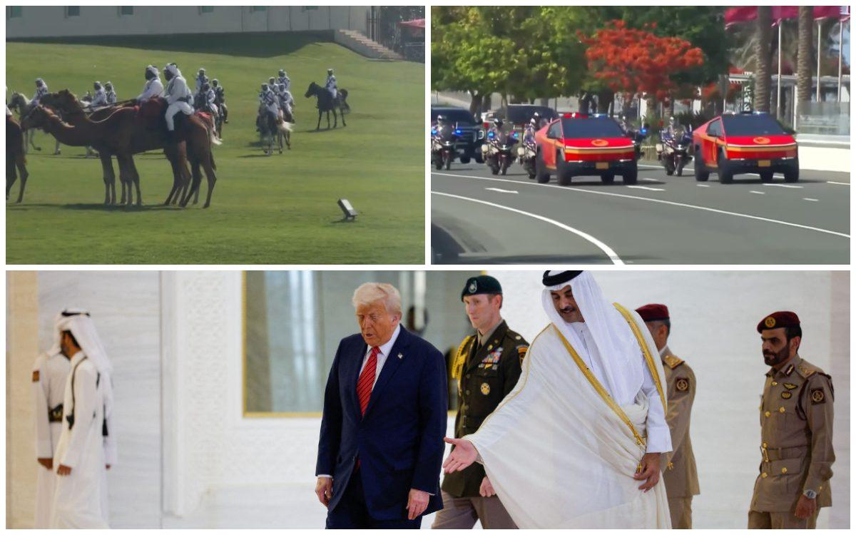 Οι καμήλες, τα Cybertruck και η «πριγκιπική» υποδοχή Τραμπ από τους Καταριανούς [video]