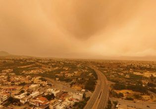 Κρήτη: «Βάφτηκε» πορτοκαλί ο ουρανός του Ηρακλείου από τη σκόνη – Δείτε βίντεο από drone