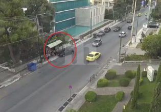 Χαλάνδρι: Βίντεο ντοκουμέντο με το αυτοκίνητο να πέφτει στη στάση λεωφορείου